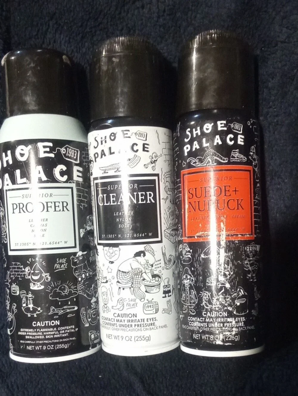 #794 PALACE Men's Shoe Care Trio —1/2 Full SuperiorProofer,Cleaner,Suede+Nubuck